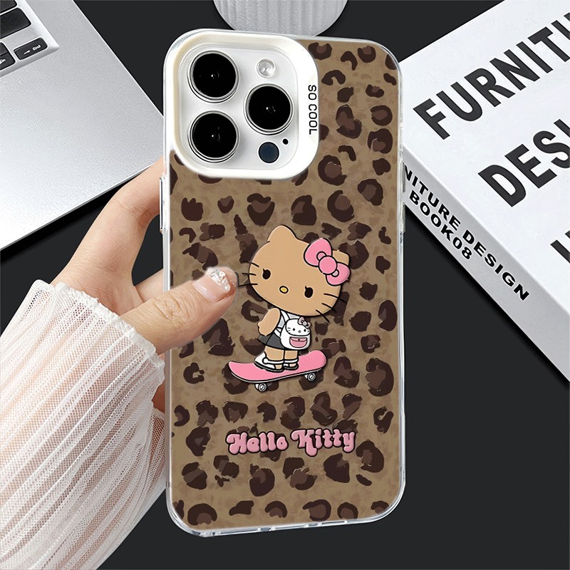 一加ACE5Ultra书包豹纹kt猫17ProMax卡通苹果16手机壳硬iPhone13创意15彩银14plus适用华为NOVA12少女心x200s