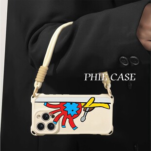 苹果16plus毛六陈楚生iPhone15手机壳软12四角开孔13透明华为NOVA14防摔斜挎手腕挂绳17ProMax适用iQOOz9可爱