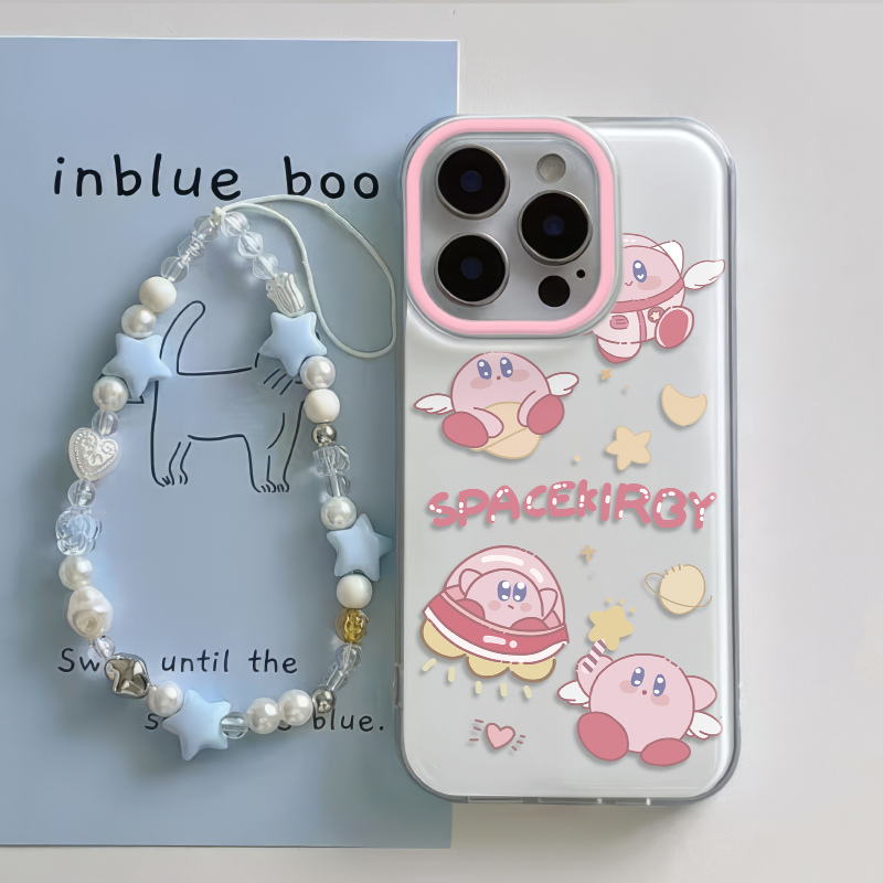 苹果16手机壳带挂绳12可爱iQOO13星之卡比iPhone15ProMax红米TURBO4PRO适用大孔硬OPPOReno14少女心VIVOX200S