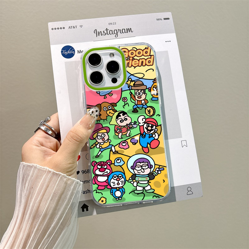 手机壳带挂绳Reno12硬创意16plus大孔小米14适用可爱iPhone15苹果13ProMax涂鸦卡通合集OPPOK12S红米k70ultra