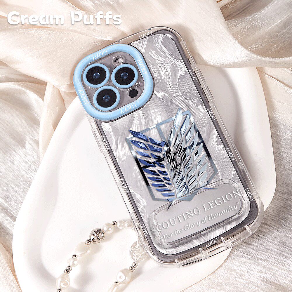 iPhone17适用OPPOK13TURBO华为MATE80带挂绳15plus自由之翼手机壳简约软苹果14p镜子支架16ProMax创意荣耀x70