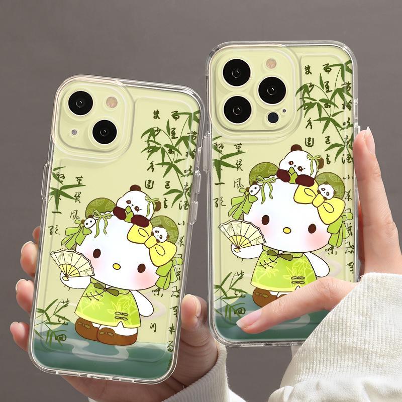 华为Nova14可爱手机壳红米TURBO4PRO创意iPhone12新中式竹子kt猫苹果16E适用透明软ins风一加13T卡通15ProMax
