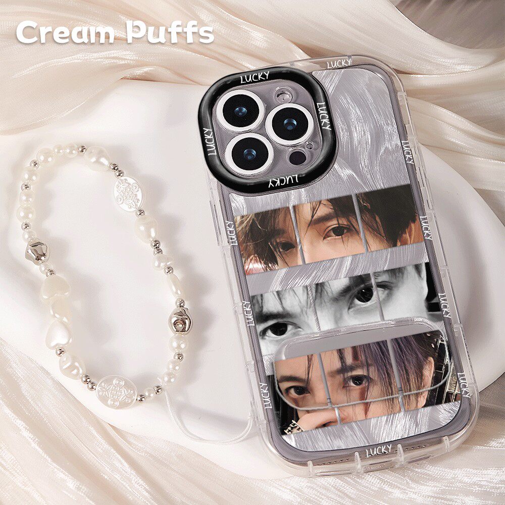 iPhone14适用16带挂绳15plus创意OPPOFINDX9薛之谦拼接眼神手机壳软苹果13镜子支架小米17ProMax小众一加ACE6