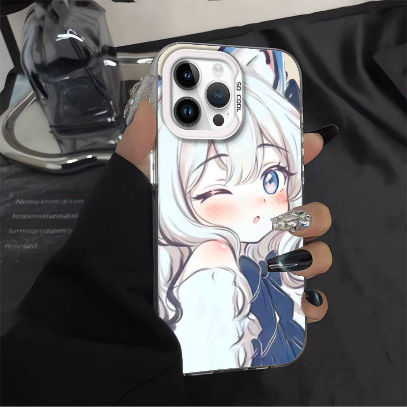 苹果16ProMax可爱适用华为NOVA14PRO创意彩银iPhone12银发猫女孩15PLUS高颜值13荣耀400手机壳硬IQOOZ10TURBO