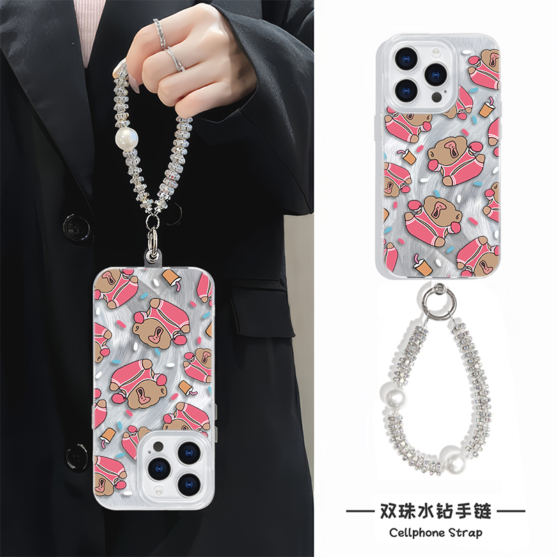13ProMax小众适用卡通猴子16plus可爱OPPOfindX8手机壳带挂绳高级感iPhone14苹果12羽纱小米15硬一加ace5创意