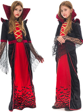 万圣节儿童服装男女童吸血鬼公主裙化妆舞会派对cos服巫婆恐怖服
