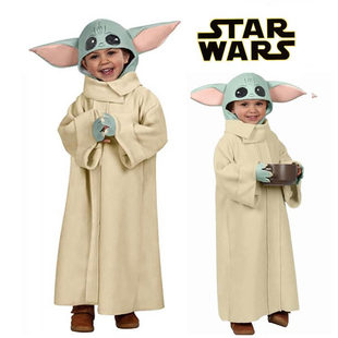 万圣节儿童服装 星球大战尤达宝宝衣服绝地大师cosplay幼儿演出服