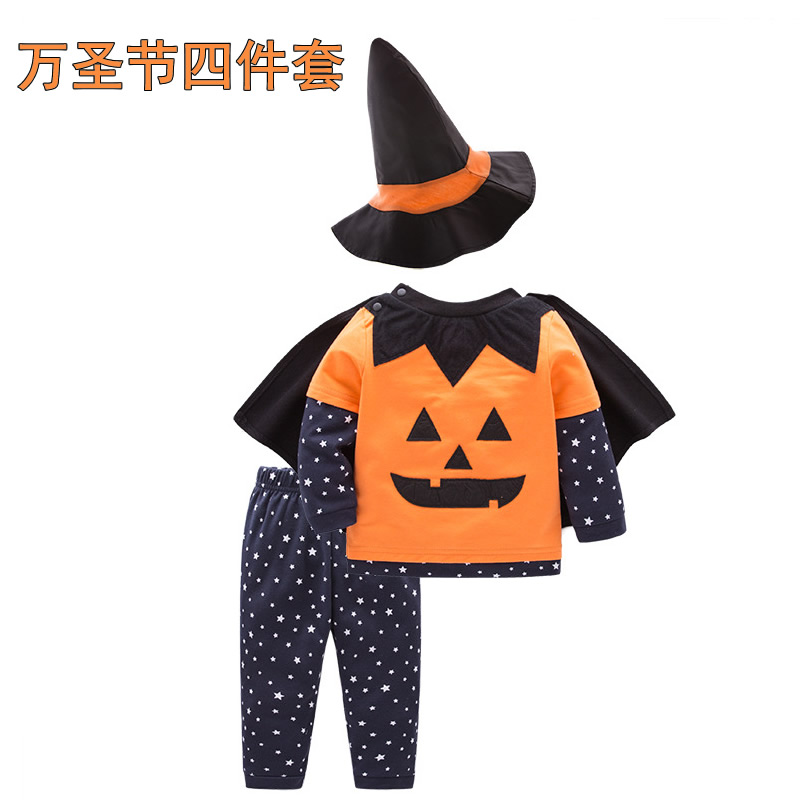 万圣节儿童服装 男女童长袖吸血鬼南瓜套装幼儿园cosplay表演服装