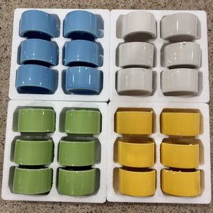 鸽子用品用具彩色陶瓷食罐不锈钢罐陶瓷食罐鸟食盒喂食器圆形食槽