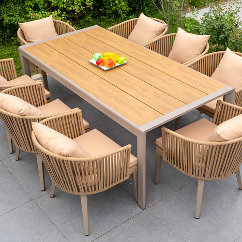 户外藤编桌椅组合庭院别墅