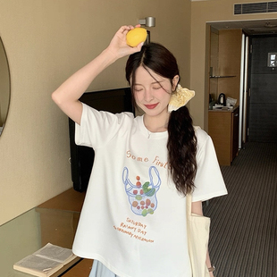 单件T恤 HEY T恤 简约缤纷水果刺绣图案宽松百搭短袖 G1176 BELLA