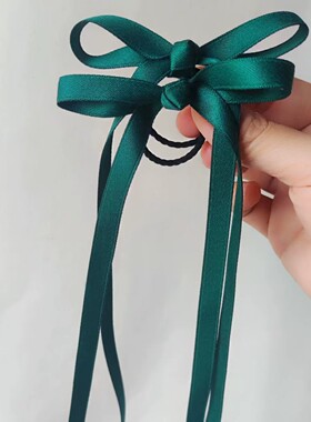 韩式墨绿色蝴蝶结发圈