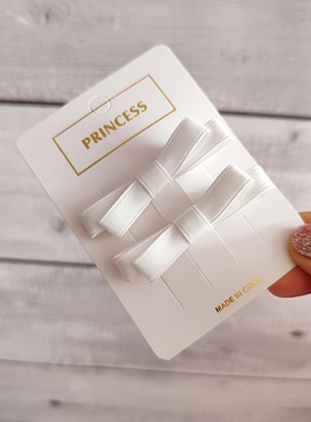 手工白蝴蝶结甜美刘海对夹