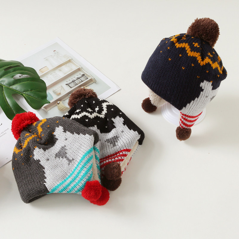 儿童帽子秋冬男童毛线加厚加绒宝宝护耳帽冬帽婴儿针织帽女童,童装/婴儿装/亲子装,帽子,淘宝优惠券,粉丝福利购,淘宝优惠卷