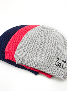 婴儿帽子秋冬毛线帽男宝宝帽新生儿针织帽女春秋2个月1岁儿童纯棉