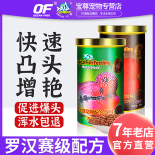 仟湖傲深寿星头红瑞神二代罗汉鱼泰金花饲料起头增色鱼食罗汉凸头