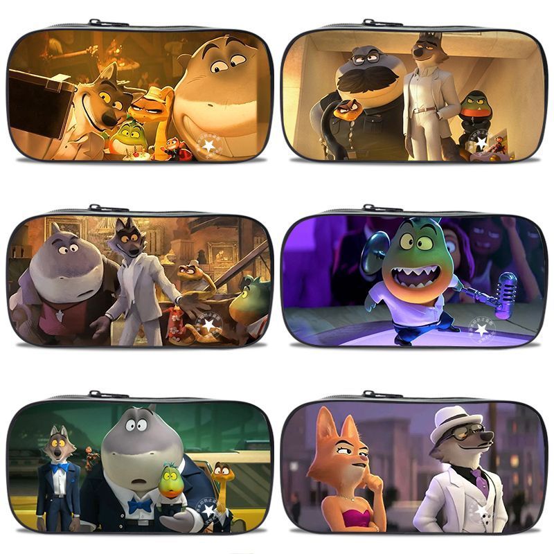 欧美影视卡通动漫坏蛋联盟2周边笔袋帆布笔盒美肚鲨小众创意笔盒