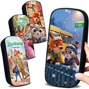 Zootopia2疯狂动物城高清印花周边尼克朱迪高颜值文具笔袋大容量