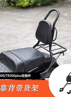 适用豪爵TR300改装带靠背后货架高强度后货架弓形后靠背Plus款用
