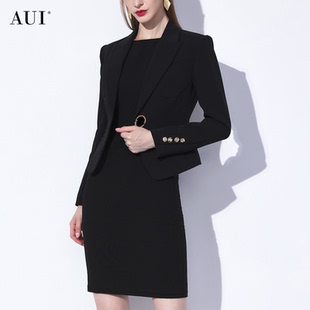 職業(yè)修身 顯瘦西服 外套女2025秋冬新款 AUI黑色御姐氣質高級感西裝