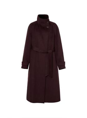 蒋欣代言商场同款羊毛羊绒收腰立领双面呢大衣毛呢外套1GB170051