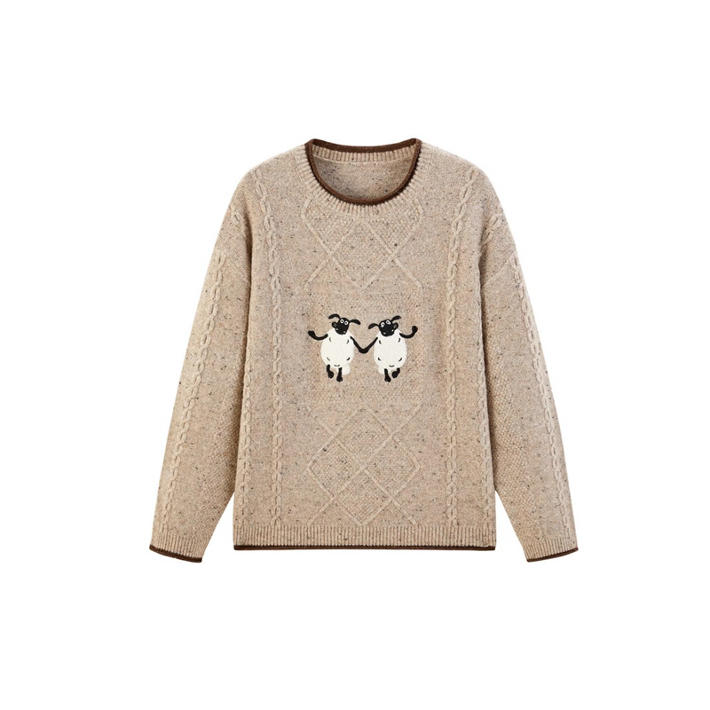 商场同款撞边线套衫24冬新款毛衣C2EEE4204