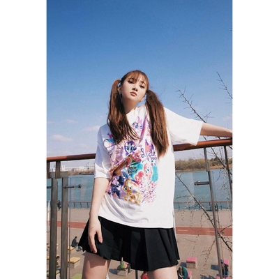 小马宝莉联名甜美少女2021春新款彩虹小马T恤女国内C3DAB2201