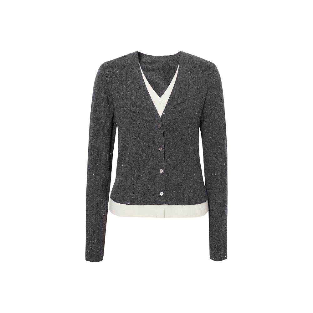 新品时尚百搭毛衣2025秋冬新款假两件针织衫上衣1GA133581G