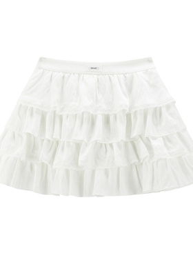 【商场同款】甜美多层花边蛋糕裙25春季新款白色半身裙C1GEF1209