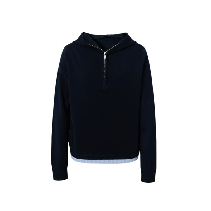 蒋欣代言羊毛带帽假两件长袖针织套头衫上衣2025秋季新1G8931641