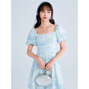 【商场同款】甜美小野联名合作系列印花花苞25夏连衣裙C1FAF2433