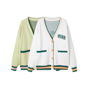 新款 23春季 后背大图案针织开衫 毛衣外套女C1EDD1301 agaho联名