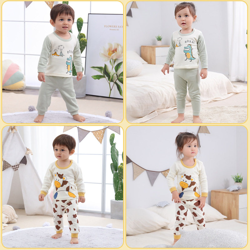 CHILDRENS CLOTHING CHILDRENS UNDERWEAR SET COTTON AUTUMN CLOTHES AUTUMN PANTS BABY CLOTHES BABY COTTON LOUNGEWEAR SPRING AND AUTUMN PAJAMAS