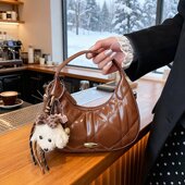 2026冬季 女带挂件手提包 均码 新款 女性拉链2025年冬季