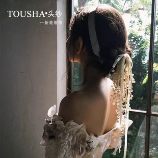 森系超仙铃兰花朵复古新娘兰花流苏中式发饰古风发夹高级配饰头饰