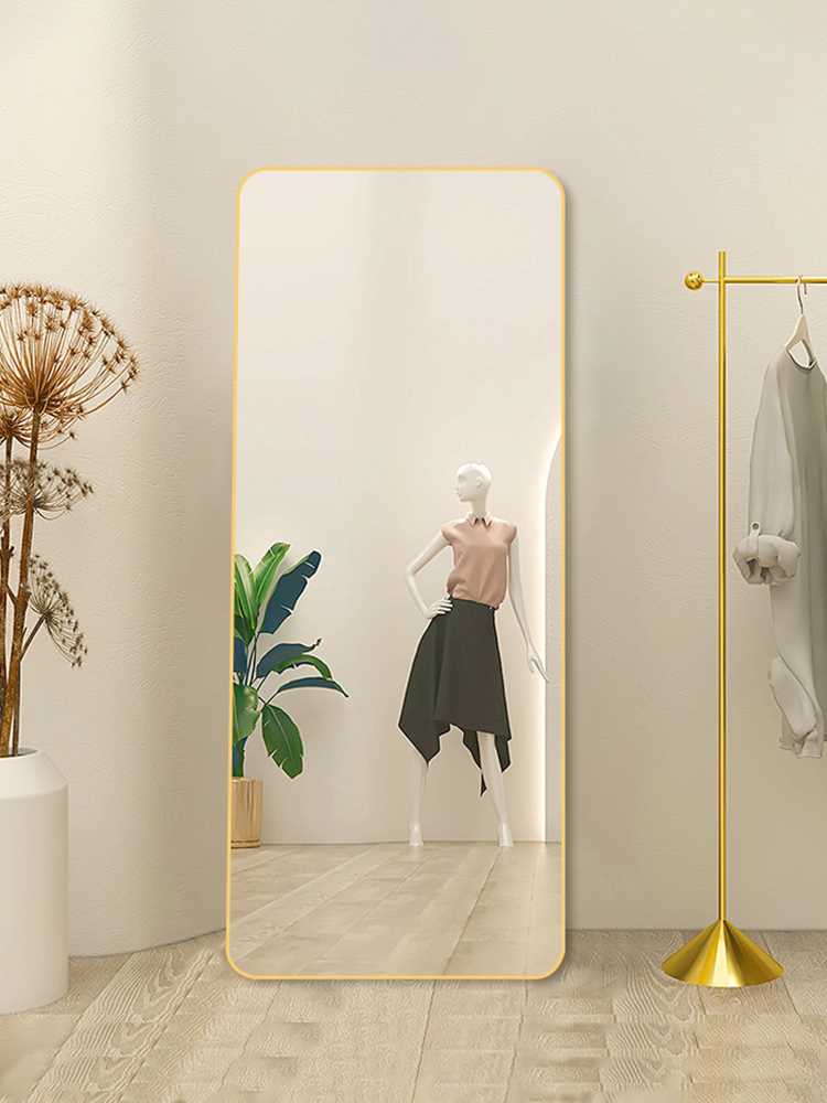 镜子全身镜女生卧室穿衣镜家用落地镜立体服装店专用试衣镜ins风