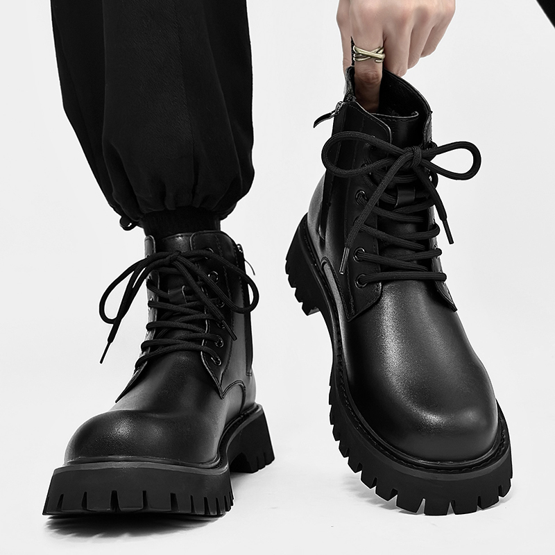 真皮中帮英伦风马丁靴2024新款