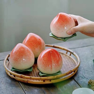 桃子摆件福寿安康吉祥物送长辈6070 80 90百岁寿辰生日礼物伴手礼