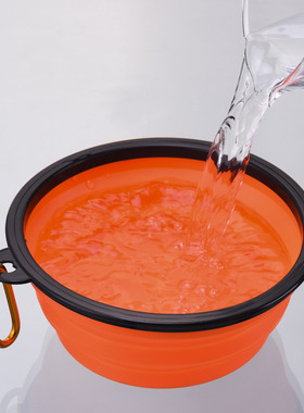 Meianju宠物折叠碗 狗碗猫碗带钥匙扣户外便携式折叠碗食盆饮水碗