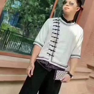 傣族服装男士传统新款泼水节战袍网红爆款