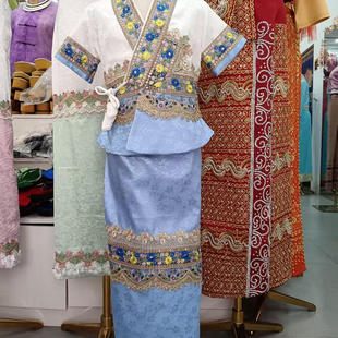 傣族服装女夏季新款民族风短袖上衣泼水节战袍