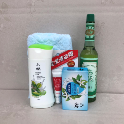 龙虎防暑套装 12m清凉霜5ml舒醒清新180ml花露水9ml薄荷精油药皂