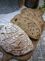 Rye sourdough hard European-style bread, rye multi-grain salty, Ruben FIG German sourdough bread thumbnail 6