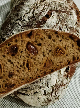 黑麦酸种硬欧包裸麦多谷物咸味鲁邦种无花果德国酸面包sourdough