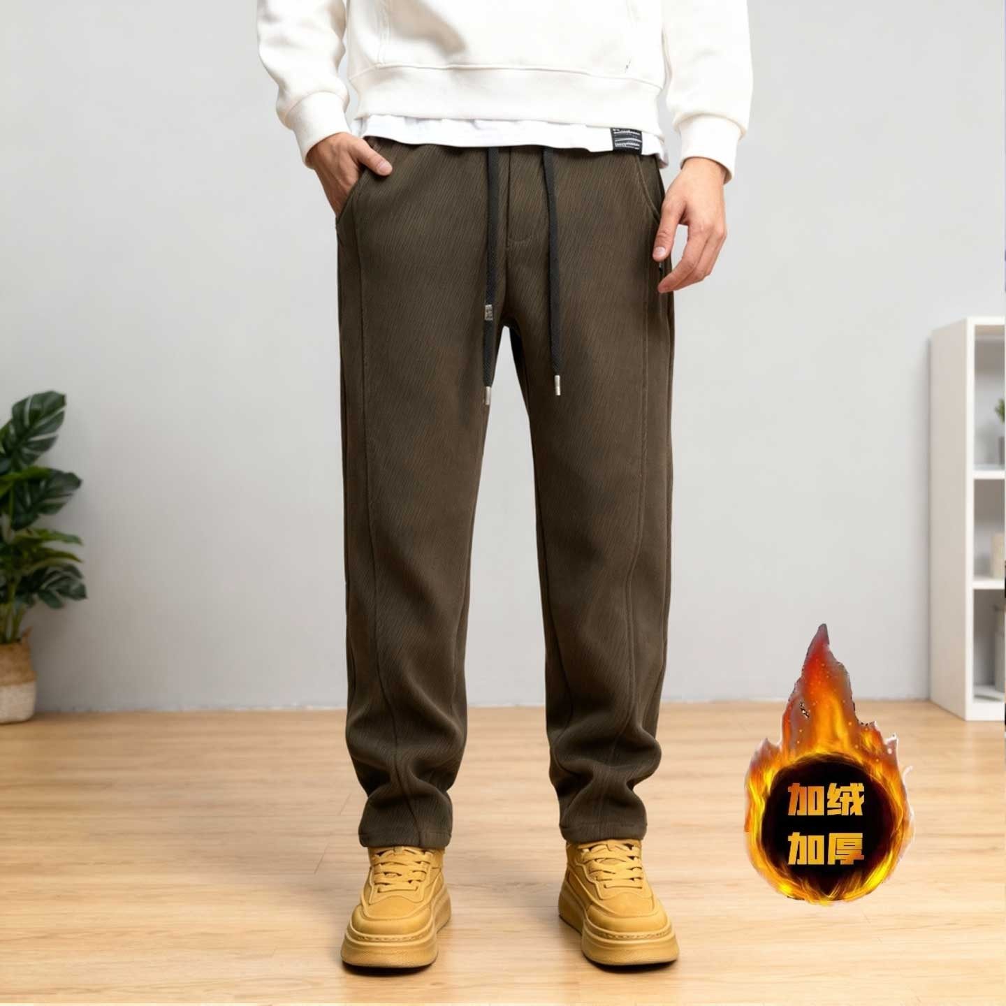 清仓捡漏时尚男士休闲裤加绒百搭抽绳松紧腰哈伦裤拼接运动裤长裤,男装,大码下装,淘宝优惠券,粉丝福利购,淘宝优惠卷