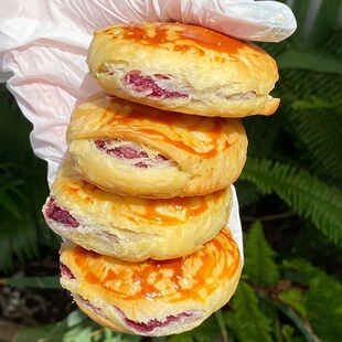 黄油玫瑰鲜花饼现烤云南传统糕点酥皮月饼点心早餐面包休闲小零食