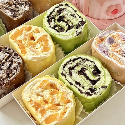 太好吃了！毛巾卷蛋糕动物奶现做