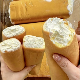 老式奶油蛋糕卷怀旧零食童年面包早餐奶酪包网红奶油虎皮瑞士卷