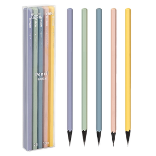 得力纽赛黑木铅笔可定制刻字hb小学生用一年级学生2b无铅毒儿童幼儿园学习文具用品套装考试笔高颜值不易断芯