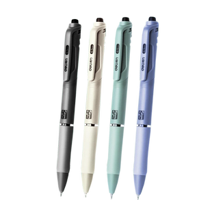 得力CS速干刷题笔按动中性笔ins高颜值日系专用水笔圆珠学生考试st顺滑0.5mm初中生简约水性签字碳素黑色ST头